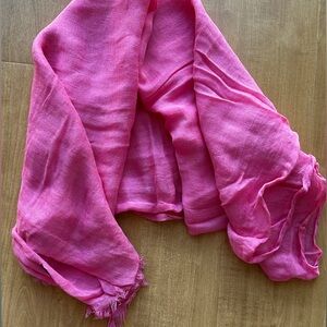 J. Crew Pink Raw Hem Lightweight Decorative Scarf